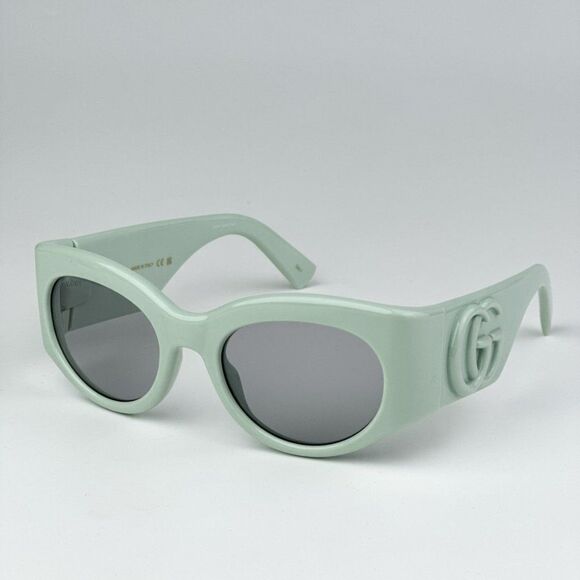NEW Gucci GG1544S 003 Green Grey Unisex Oval Sunglasses GG 1544S - Picture 1 of 9